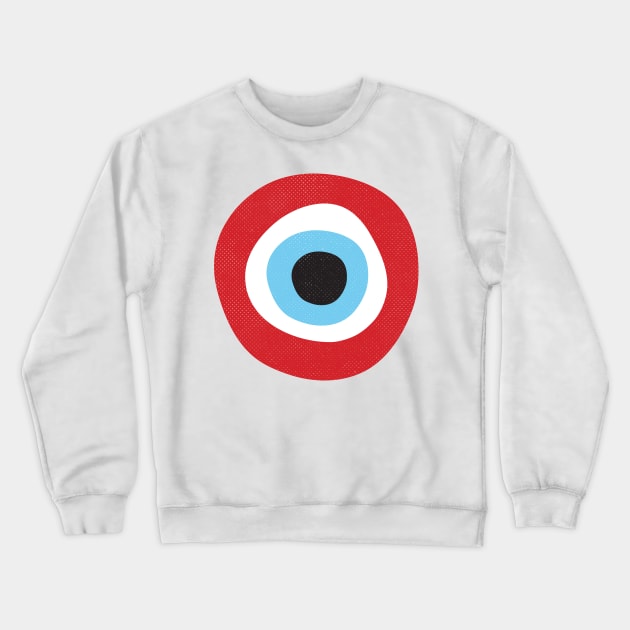 Red Evil Eye Symbol Crewneck Sweatshirt by Inogitna Designs